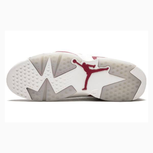 White / Red Men's Nike Retro Maroon Basketball Shoes Air Jordan 6 | JD-507WJ