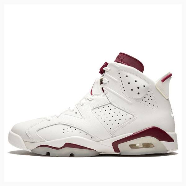 White / Red Men\'s Nike Retro Maroon Basketball Shoes Air Jordan 6 | JD-507WJ