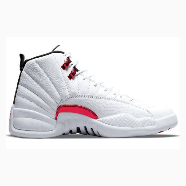 White / Red Men's Nike Retro Twist Basketball Shoes Air Jordan 12 | JD-152WT