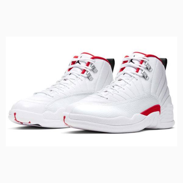 White / Red Men's Nike Retro Twist Basketball Shoes Air Jordan 12 | JD-152WT