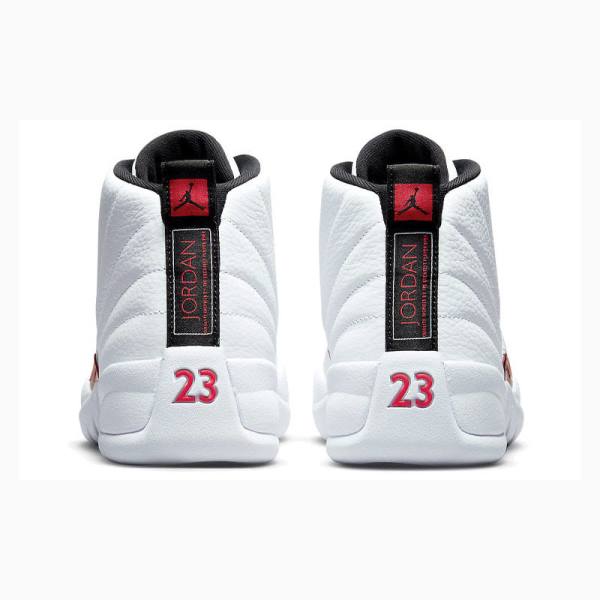 White / Red Men's Nike Retro Twist Basketball Shoes Air Jordan 12 | JD-152WT