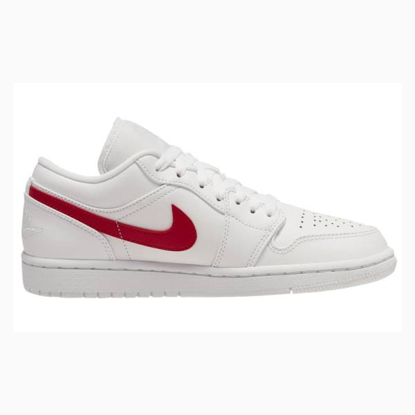 White / Red Women's Nike Low Sneakers Air Jordan 1 | JD-382WP