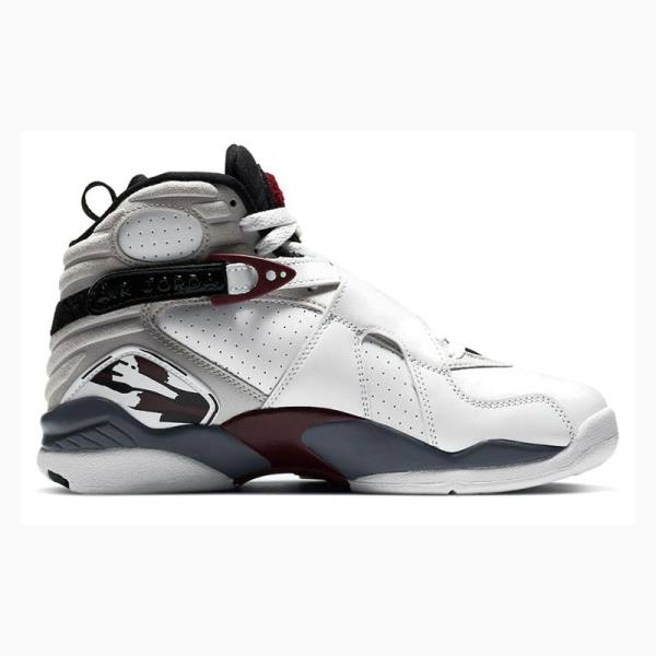 White / Red Women's Nike Retro 'Burgundy' Basketball Shoes Air Jordan 8 | JD-057OM