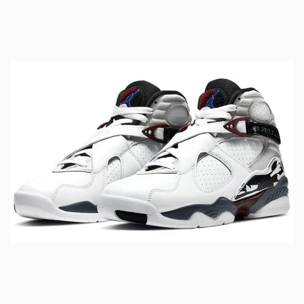 White / Red Women's Nike Retro 'Burgundy' Basketball Shoes Air Jordan 8 | JD-057OM