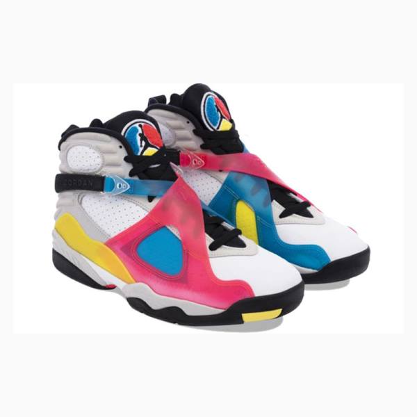 White / Red / Yellow Men's Nike Retro SE Basketball Shoes Air Jordan 8 | JD-762EB