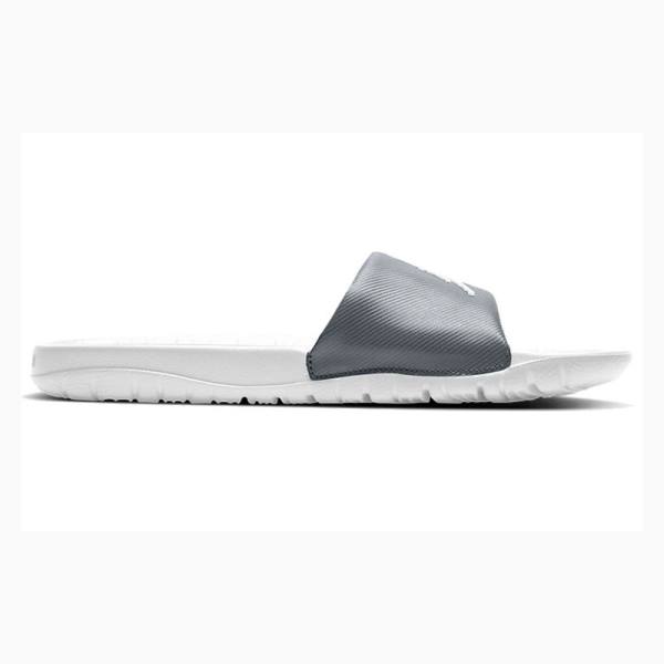 White / Silver Men's Nike Break Slides Air Jordan | JD-549YG