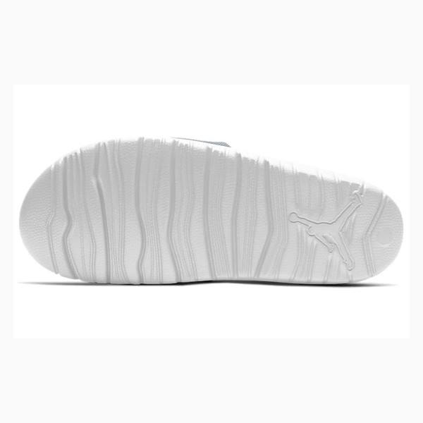 White / Silver Men's Nike Break Slides Air Jordan | JD-549YG