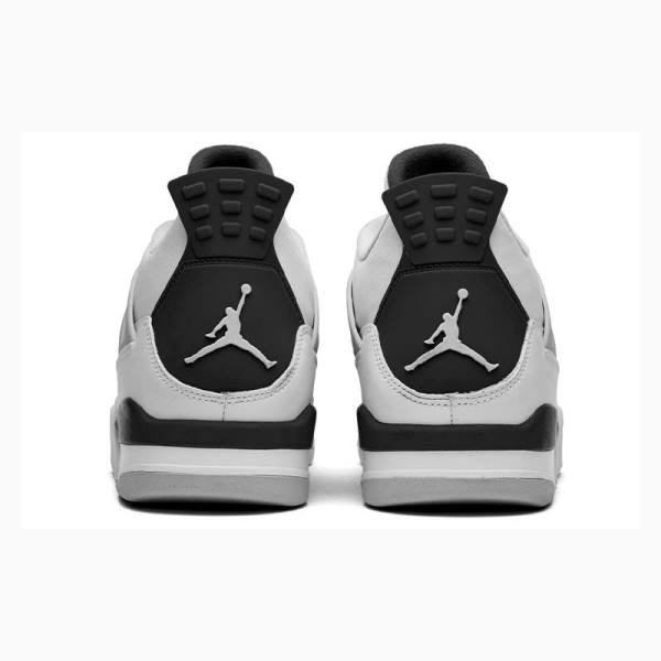 White / Silver Men's Nike Retro Military Black Basketball Shoes Air Jordan 4 | JD-384DW