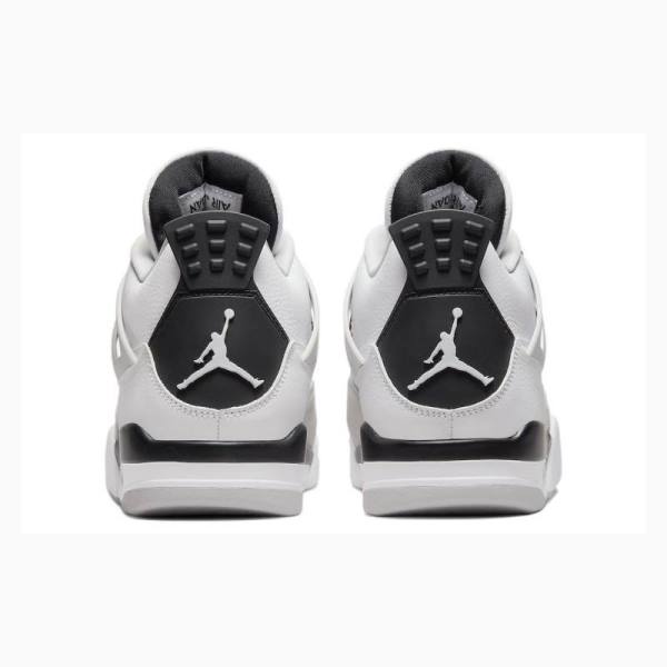 White / Silver Men's Nike Retro Military Black Basketball Shoes Air Jordan 4 | JD-384DW