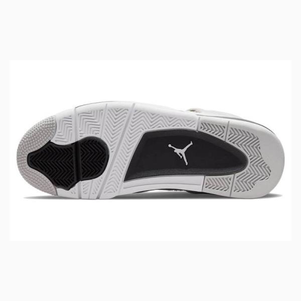 White / Silver Men's Nike Retro Military Black Basketball Shoes Air Jordan 4 | JD-384DW