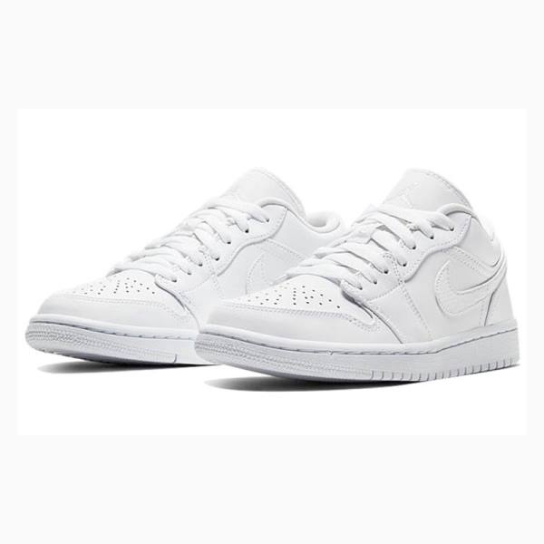 White Women's Nike Low Triple Sneakers Air Jordan 1 | JD-291XB