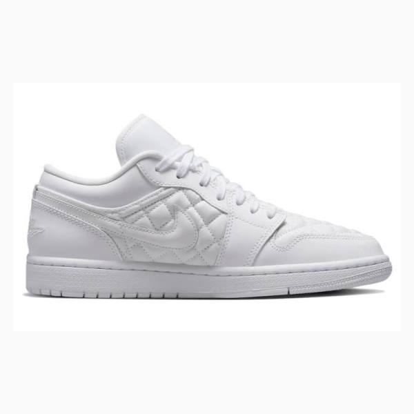 White Women's Nike Low Wmns Quilted Sneakers Air Jordan 1 | JD-754LJ