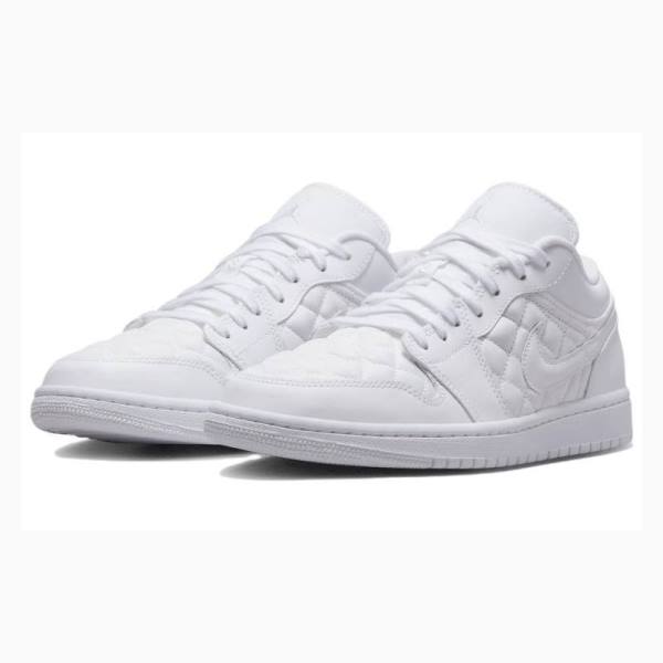 White Women's Nike Low Wmns Quilted Sneakers Air Jordan 1 | JD-754LJ