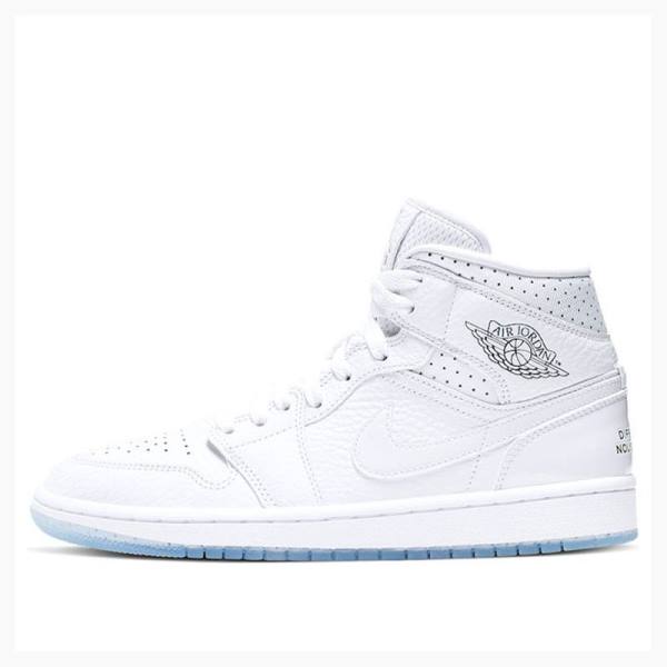 White Women\'s Nike Mid Basketball Shoes Air Jordan 1 | JD-537GS