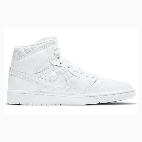 White Women's Nike Mid SE Quilted Basketball Shoes Air Jordan 1 | JD-057IX