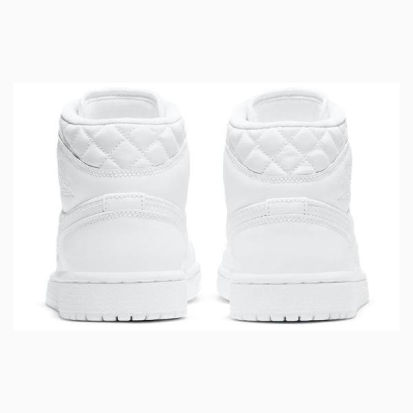 White Women's Nike Mid SE Quilted Basketball Shoes Air Jordan 1 | JD-057IX