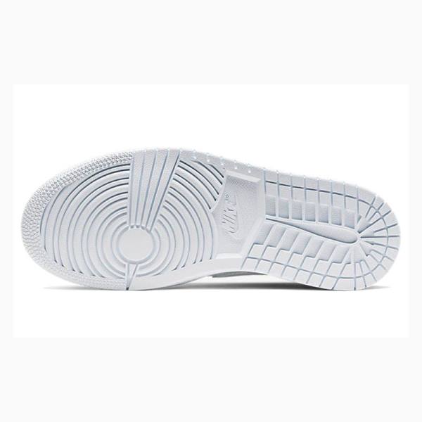 White Women's Nike Mid 'White Snakeskin'(W) Basketball Shoes Air Jordan 1 | JD-174GL