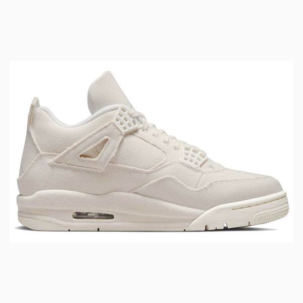 White Women's Nike Retro Blank Canvas Basketball Shoes Air Jordan 4 | JD-048NC