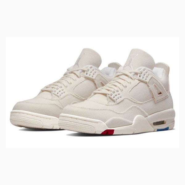 White Women's Nike Retro Blank Canvas Basketball Shoes Air Jordan 4 | JD-048NC