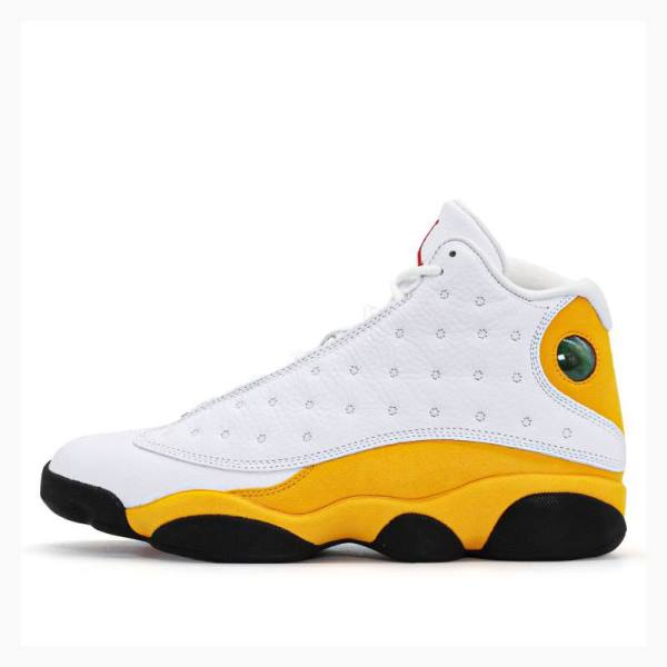 White / Yellow Men\'s Nike Retro Del Sol Basketball Shoes Air Jordan 13 | JD-529RV