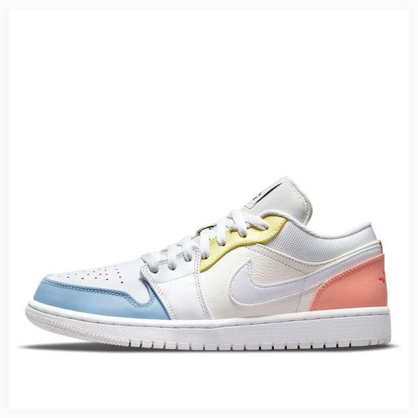 Yellow / Blue / Pink Men\'s Nike Low To My First Coach Sneakers Air Jordan 1 | JD-983ZM