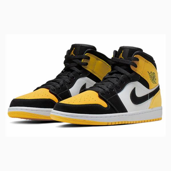 Yellow Men's Nike Mid SE Basketball Shoes Air Jordan 1 | JD-639QX