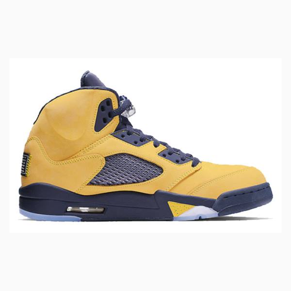 Yellow Men's Nike Retro SE Michigan Basketball Shoes Air Jordan 5 | JD-938PU